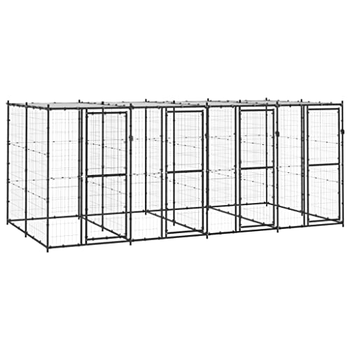 Robuster Outdoor-Hundezwinger für große Hunde, 9,68 m² pulverbeschichteter Stahl Welpen-Laufstall mit UV-beständiger Abdeckung, sicheres Gehege für Garten und Hof Robuster Outdoor-Hundezwinger für große Hunde, 9,68 m² pulverbeschichteter Stahl Welpen-Laufstall mit UV-beständiger Abdeckung, sicheres Gehege für Garten und Hof von Teenpull