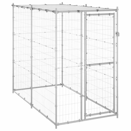 Robuster Outdoor-Hundezwinger für große Hunde, verzinkter Stahl, 110x220x180 cm, mit UV-Schutz-Dach für Garten und Hof Robuster Outdoor-Hundezwinger für große Hunde, verzinkter Stahl, 110x220x180 cm, mit UV-Schutz-Dach für Garten und Hof von Teenpull