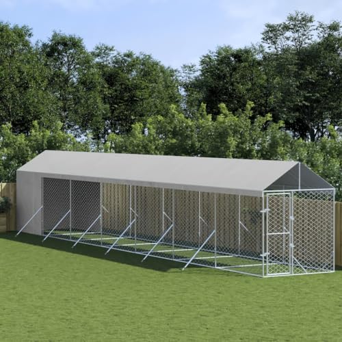 Robuster Outdoor-Hundezwinger mit Dach, 2x14x2,5m, verzinkter Stahl, für Hunde, Welpen, Haustiere, sicherer Auslauf im Garten Robuster Outdoor-Hundezwinger mit Dach, 2x14x2,5m, verzinkter Stahl, für Hunde, Welpen, Haustiere, sicherer Auslauf im Garten von Teenpull