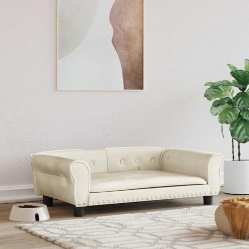 Teenpull Hundebett Creme 95x55x30 cm, gemütliches Hundesofa aus Samt, strapazierfähig für kleine Hunde, Haustiere Teenpull Hundebett Creme 95x55x30 cm, gemütliches Hundesofa aus Samt, strapazierfähig für kleine Hunde, Haustiere von Teenpull