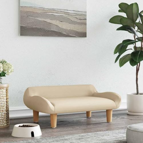 Teenpull Hundebett Creme für kleine Hunde, 70x40x24 cm, gemütliches Haustier-Sofa mit robustem Kiefernholzrahmen, waschbar für Innenbereich Teenpull Hundebett Creme für kleine Hunde, 70x40x24 cm, gemütliches Haustier-Sofa mit robustem Kiefernholzrahmen, waschbar für Innenbereich von Teenpull