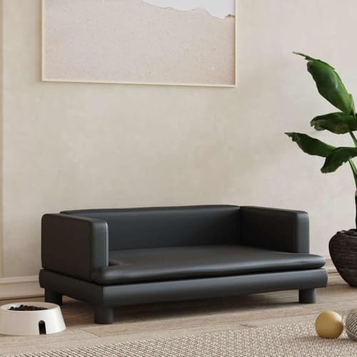Teenpull Hundebett Schwarz 80x45x30 cm, Robustes Kunstleder Sofa für Kleine Hunde, Wasserdicht und Leicht zu Reinigen, Komfortabler Schlafplatz Innenbereich Teenpull Hundebett Schwarz 80x45x30 cm, Robustes Kunstleder Sofa für Kleine Hunde, Wasserdicht und Leicht zu Reinigen, Komfortabler Schlafplatz Innenbereich von Teenpull