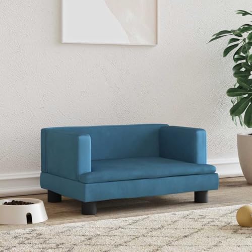 Teenpull Hundebett für kleine Hunde, blaues Samt-Hundesofa 60x40x30 cm, gemütliches Haustier-Liegematratze für Innenbereiche, waschbar Teenpull Hundebett für kleine Hunde, blaues Samt-Hundesofa 60x40x30 cm, gemütliches Haustier-Liegematratze für Innenbereiche, waschbar von Teenpull
