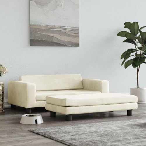 Teenpull Hundebett mit Verlängerung, Creme, 100x50x30 cm, Samt, für Hunde, Haustiere, waschbar, Indoor Sofa Teenpull Hundebett mit Verlängerung, Creme, 100x50x30 cm, Samt, für Hunde, Haustiere, waschbar, Indoor Sofa von Teenpull