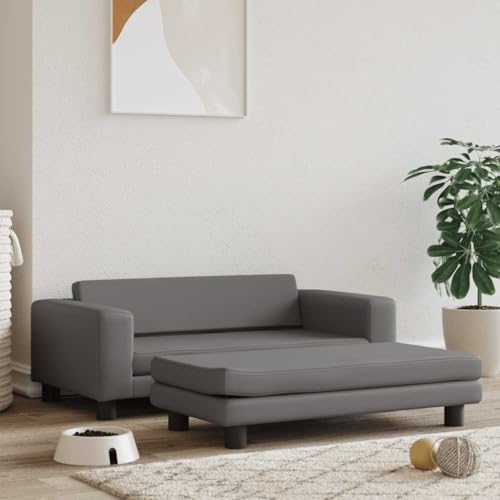 Teenpull Hundebett mit Verlängerung, Grau, 100x50x30 cm, aus robustem Kunstleder für kleine Hunde, wasserdicht, pflegeleicht, für Innenbereich, langlebig Teenpull Hundebett mit Verlängerung, Grau, 100x50x30 cm, aus robustem Kunstleder für kleine Hunde, wasserdicht, pflegeleicht, für Innenbereich, langlebig von Teenpull