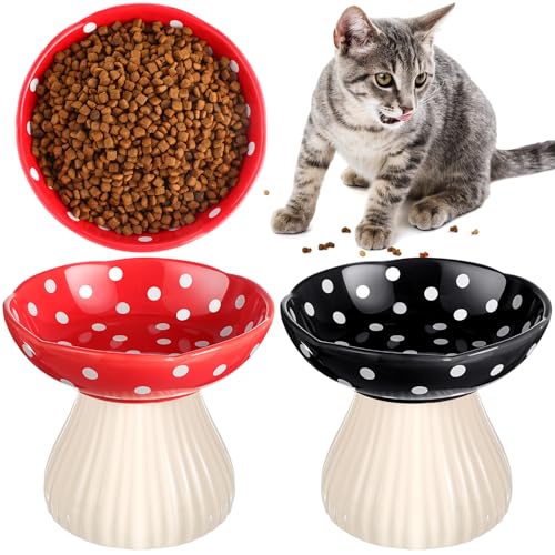 Teenyyou Erhöhter Katzennapf aus Keramik, erhöhter Katzenfutternapf, Schnurrhaarfreundlich, erhöhter Keramik-Katzennapf für Futter und Wasser, breiter Futternapf für flache Kätzchen, Rot, Schwarz, 2 Teenyyou Erhöhter Katzennapf aus Keramik, erhöhter Katzenfutternapf, Schnurrhaarfreundlich, erhöhter Keramik-Katzennapf für Futter und Wasser, breiter Futternapf für flache Kätzchen, Rot, Schwarz, 2 von Teenyyou
