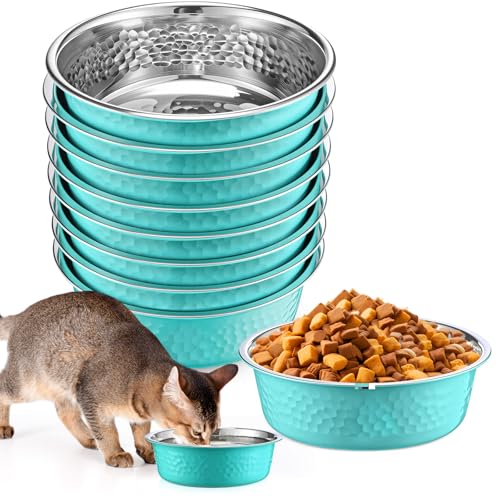 Teenyyou Hundenäpfe aus gehämmertem Edelstahl, robust, weniger gleitend, tiefes Metall, für Haustiere, Hunde, Katzen, leicht zu reinigen, 473 ml, 14 cm Durchmesser, 8 Stück Teenyyou Hundenäpfe aus gehämmertem Edelstahl, robust, weniger gleitend, tiefes Metall, für Haustiere, Hunde, Katzen, leicht zu reinigen, 473 ml, 14 cm Durchmesser, 8 Stück von Teenyyou