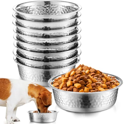 Teenyyou Hundenäpfe aus gehämmertem Edelstahl, spülmaschinenfest, strapazierfähig, weniger gleitend, tiefes Metall, für Haustiere, Hunde, Katzen, leicht zu reinigen, 900 ml, Durchmesser 6,9 cm, 8 Teenyyou Hundenäpfe aus gehämmertem Edelstahl, spülmaschinenfest, strapazierfähig, weniger gleitend, tiefes Metall, für Haustiere, Hunde, Katzen, leicht zu reinigen, 900 ml, Durchmesser 6,9 cm, 8 von Teenyyou