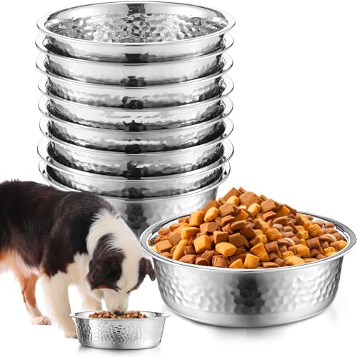 Teenyyou Hundenäpfe aus gehämmertem Edelstahl, spülmaschinenfest, strapazierfähig, weniger gleitend, tiefes Metall, für Haustiere, Hunde, Katzen, leicht zu reinigen, silberfarben, 1,8 l, 8,5 cm Teenyyou Hundenäpfe aus gehämmertem Edelstahl, spülmaschinenfest, strapazierfähig, weniger gleitend, tiefes Metall, für Haustiere, Hunde, Katzen, leicht zu reinigen, silberfarben, 1,8 l, 8,5 cm von Teenyyou