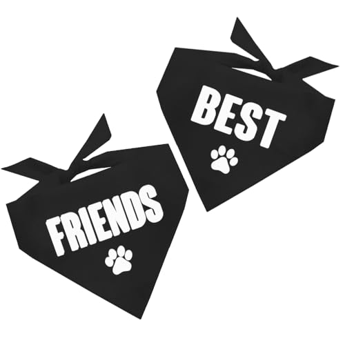 Best Friends Hundehalstuch, bedruckt mit 2 Bandanas, verschiedene Farben von Tees & Tails