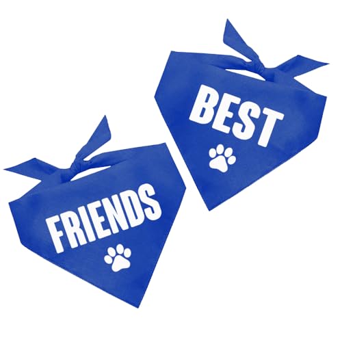 Best Friends Hundehalstuch, bedruckt mit 2 Bandanas, verschiedene Farben von Tees & Tails
