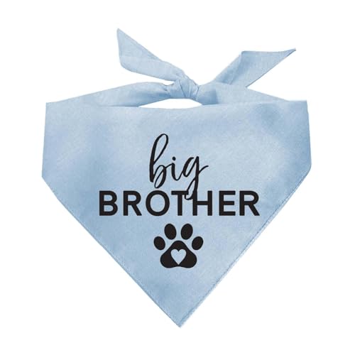 Big Brother Hundehalstuch, 100 % Baumwolle, verstellbares Dreieck, hergestellt in den USA, Schwangerschaftsankündigung, Fotoshooting-Requisite, Geschlechtsoffenbarung, Babyblau, Einheitsgröße (1240) von Tees & Tails