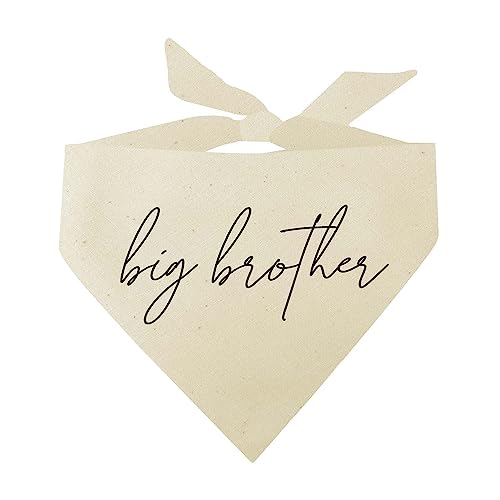 Big Brother Script Boho-Hundehalstuch, 100 % ungebleichte Baumwolle, Dreiecksform, Schwangerschaftsankündigung, Fotoshooting, hergestellt in den USA, passende Familie, Geschlecht enthüllen, Natur Big Brother Script Boho-Hundehalstuch, 100 % ungebleichte Baumwolle, Dreiecksform, Schwangerschaftsankündigung, Fotoshooting, hergestellt in den USA, passende Familie, Geschlecht enthüllen, Natur von Tees & Tails