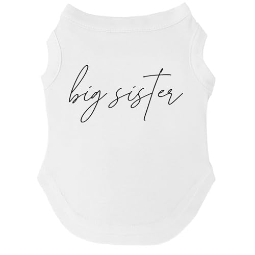 Big Sister Boho Gender Reveal/Baby Ankündigung Hund Tee Shirt Größen für Welpen, Spielzeug und große Rassen (Weiß, 6X-Large 773) von Tees & Tails