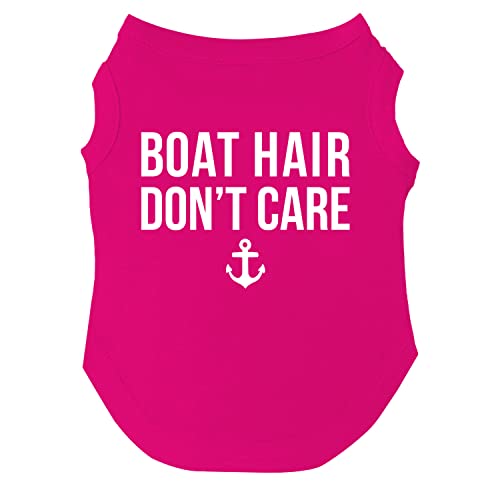 Boat Hair Don't Care Hunde-T-Shirt, Größen für Welpen, Spielzeug und große Rassen, Hot Pink, Größe XXL 1012 von Tees & Tails