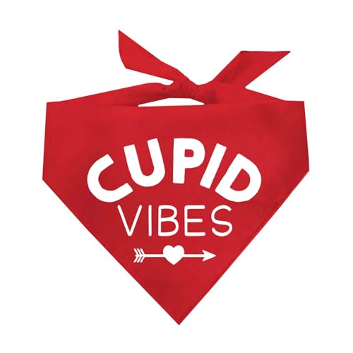Cupid Vibes Valentinstag Hundehalstuch, Rot, OS 1188 Cupid Vibes Valentinstag Hundehalstuch, Rot, OS 1188 von Tees & Tails