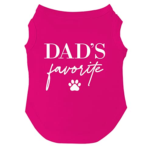 Dad's Favorite Father's Day Dog Tee Shirt Größen für Welpen, Spielzeug und große Rassen (Hot Pink, 4X-Large 757) von Tees & Tails