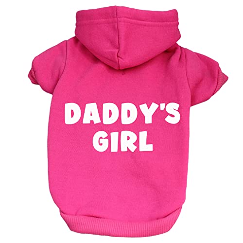 Daddy's Girl Vatertag Hund Hoodie Fleece gefüttert Pullover Sweatshirt mit Loch für die Leine (Hot Pink, Größe 6XL, 948) von Tees & Tails