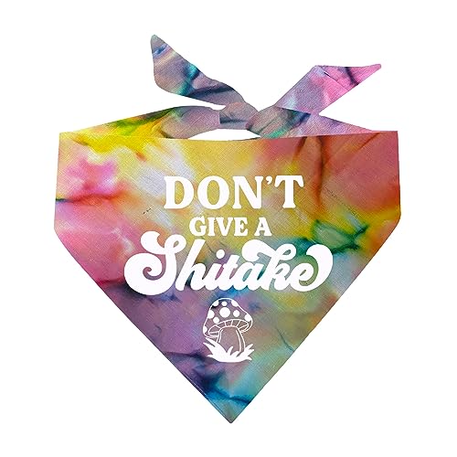 Don't Give A Shitake Hundehalstuch, Motiv: lustiger Pilz (Rainbow Scrunch, OS 1115) von Tees & Tails