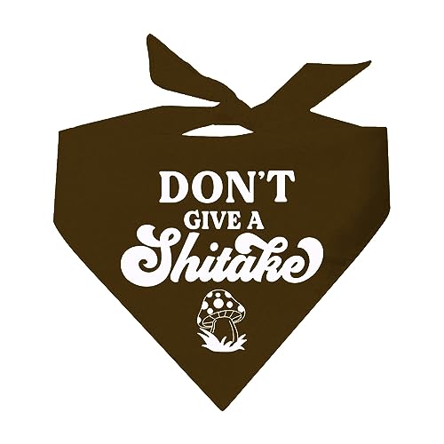 Don't Give A Shitake Hundehalstuch mit lustigem Pilz, Braun, OS 1115 von Tees & Tails