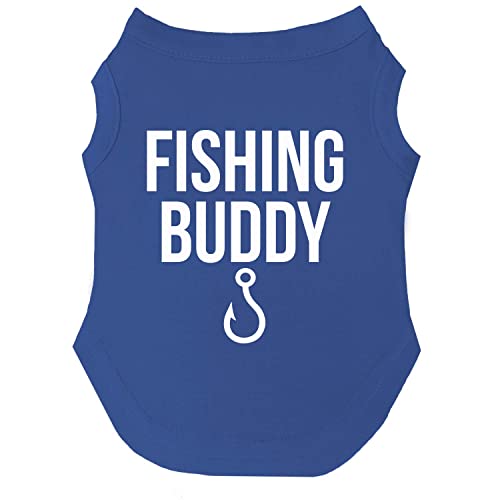 Fishing Buddy Hunde-T-Shirt, Größen für Welpen, Spielzeug und große Rassen (Königsblau, Größe XXXL, 99) von Tees & Tails