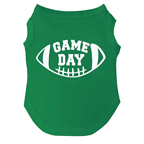 Game Day Fußball-Hunde-T-Shirt, Größen für Welpen, Spielzeug und große Rassen (Grün, XL 323) von Tees & Tails