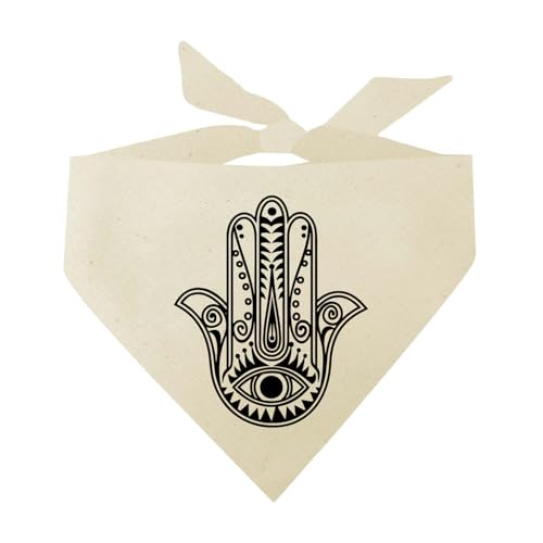 Hamsa Hand Amulett Yoga Hund Bandana (Natur, OS 1056) von Tees & Tails