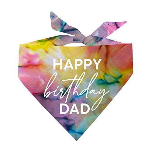 Happy Birthday Dad Hundehalstuch (958 Rainbow Scrunch, Einheitsgröße) von Tees & Tails
