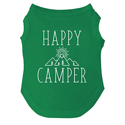 Happy Camper Hunde-T-Shirt, Größen für Welpen, Spielzeug und große Rassen (Grün, 5X-Large 278) von Tees & Tails