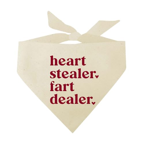 Heart Stealer Furzhändler Lustiges Valentinstags-Hundehalstuch (Natur, OS 1194) von Tees & Tails