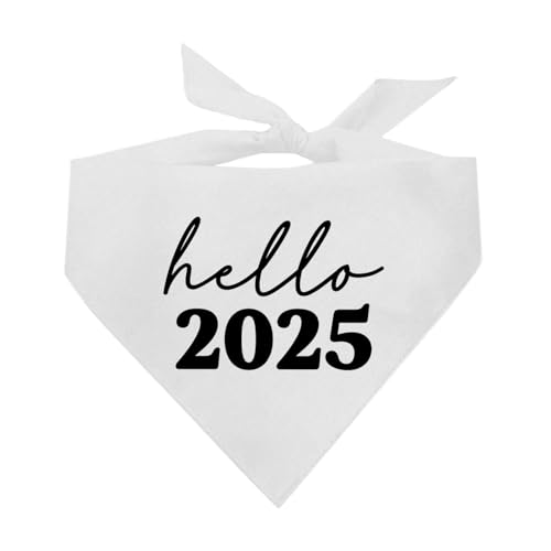 Hello 2025 New Year Hundehalstuch, Weiß, OS 1170 Hello 2025 New Year Hundehalstuch, Weiß, OS 1170 von Tees & Tails