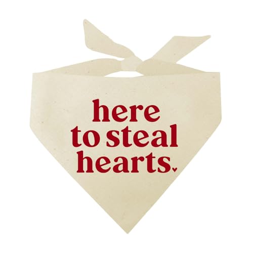 Here to Steal Hundehalstuch, Herzmotiv, natürlich, OS 1196 von Tees & Tails