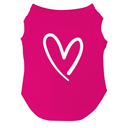 Hunde-T-Shirt mit Herzmotiv, Größen für Welpen, Spielzeug und große Rassen, 629 Hot Pink, Größe 5XL von Tees & Tails