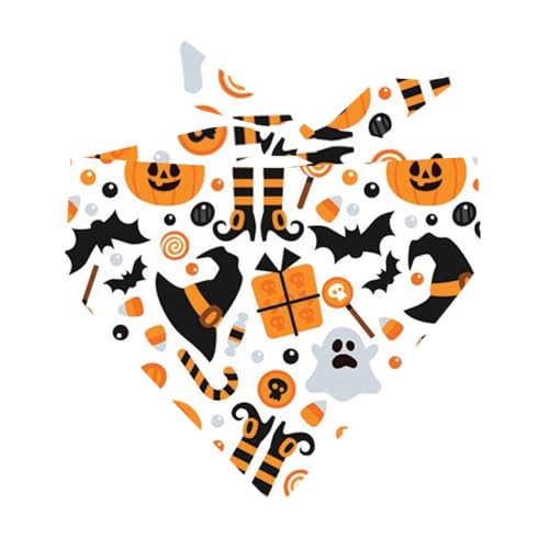 Hundehalstuch, Motiv: Hexen und Hüte, gemustert, für Halloween, Muster 3, OS) von Tees & Tails
