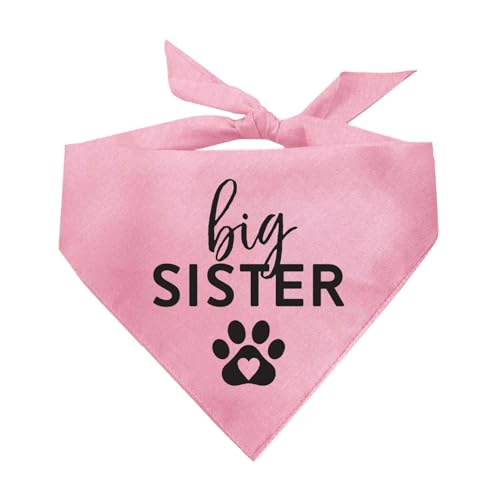 Hundehalstuch für große Schwester, 100 % Baumwolle, verstellbares Dreieck, hergestellt in den USA, Schwangerschaftsankündigung, Fotoshooting-Requisite, Geschlechtsoffenbarung, Babyrosa, Einheitsgröße Hundehalstuch für große Schwester, 100 % Baumwolle, verstellbares Dreieck, hergestellt in den USA, Schwangerschaftsankündigung, Fotoshooting-Requisite, Geschlechtsoffenbarung, Babyrosa, Einheitsgröße von Tees & Tails