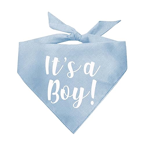 Hundehalstuch mit Aufschrift It's A Boy, 100% Baumwolle, verstellbares Dreieck, Schwangerschaftsankündigung, Fotoshooting-Requisite, Babyblau, Einheitsgröße (57) GB von Tees & Tails