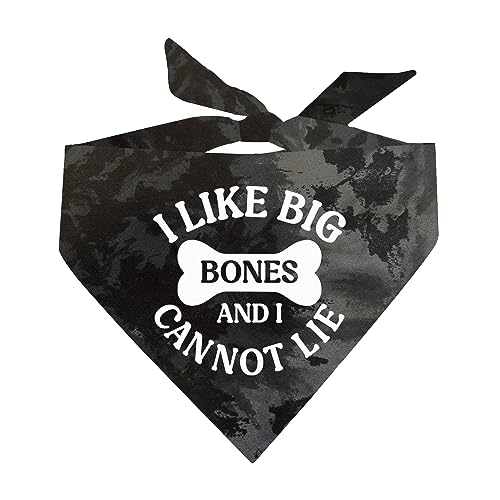 I Like Big Bones and I Cannot Lie Lustiges Hip-Hop-Hundehalstuch (Black Scrunch, OS 1113) von Tees & Tails