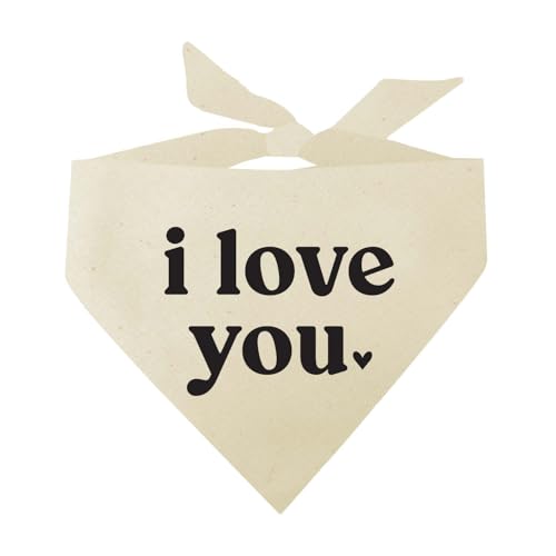 I Love You Valentinstag Hundehalstuch, Natur, OS 1200 I Love You Valentinstag Hundehalstuch, Natur, OS 1200 von Tees & Tails