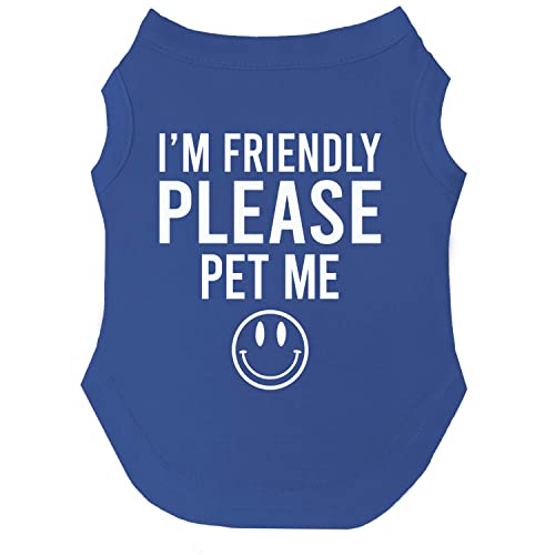 I'm Friendly Please Pet Me Hunde-T-Shirt, Größen für Welpen, Spielzeug und große Rassen, Königsblau, Größe 4XL 151 I'm Friendly Please Pet Me Hunde-T-Shirt, Größen für Welpen, Spielzeug und große Rassen, Königsblau, Größe 4XL 151 von Tees & Tails