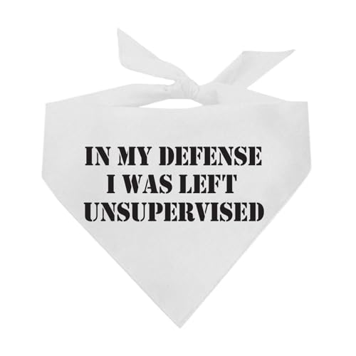 In My Defense Hundehalstuch, Aufschrift "I was Left Unsupervised", GB, Weiß, OS 1143 In My Defense Hundehalstuch, Aufschrift "I was Left Unsupervised", GB, Weiß, OS 1143 von Tees & Tails
