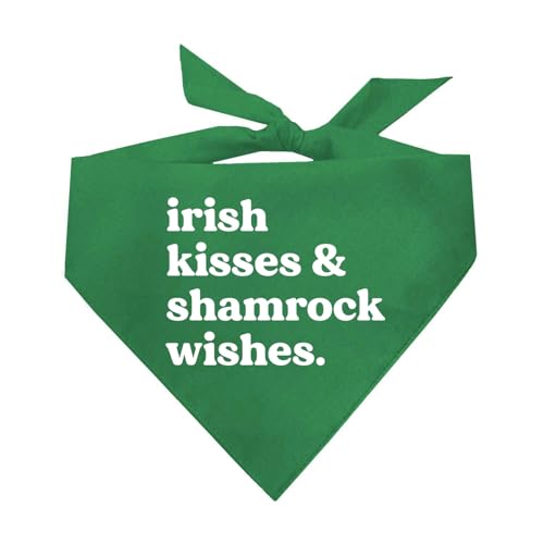 Irish Kisses & Shamrock Wishes St. Patrick's Day Hundehalstuch, Grün, OS 1202 Irish Kisses & Shamrock Wishes St. Patrick's Day Hundehalstuch, Grün, OS 1202 von Tees & Tails