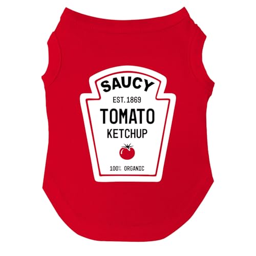 Ketchup-Flaschenkostüm für Hunde, ärmellose Rassen, Halloween, passendes Outfit, lustig und niedlich, Rot, Größe 5XL, 1156 Ketchup-Flaschenkostüm für Hunde, ärmellose Rassen, Halloween, passendes Outfit, lustig und niedlich, Rot, Größe 5XL, 1156 von Tees & Tails