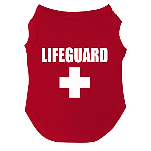 Lifeguard Hunde-T-Shirt, Größen für Welpen, Spielzeug und große Rassen (53 rot, 3XL) von Tees & Tails