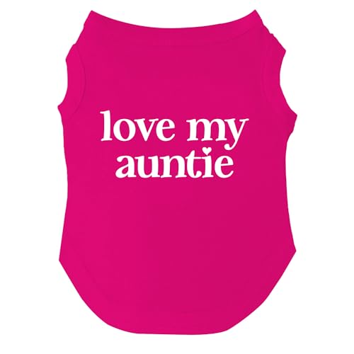 Love My Auntie Valentinstags-Hunde-T-Shirt, Größen für Welpen, Spielzeug und große Rassen, Hot Pink, Größe S 400 Love My Auntie Valentinstags-Hunde-T-Shirt, Größen für Welpen, Spielzeug und große Rassen, Hot Pink, Größe S 400 von Tees & Tails