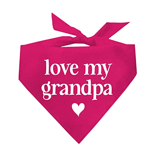 Love My Grandpa Hundehalstuch, Vatertag (426 Hot Pink, Einheitsgröße) von Tees & Tails