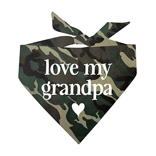 Love My Grandpa Vatertags-Hundehalstuch, verschiedene Farben, Camouflage, Einheitsgröße von Tees & Tails