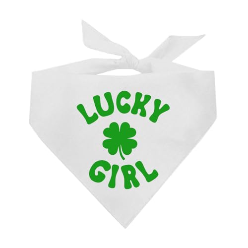 Lucky Girl St. Patrick's Day Hundehalstuch, Weiß, OS 1209 Lucky Girl St. Patrick's Day Hundehalstuch, Weiß, OS 1209 von Tees & Tails