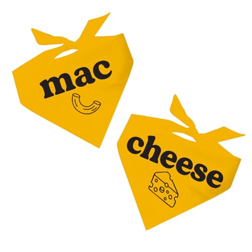 Mac & Cheese passende Hundehalstücher aus 100 % Baumwolle, verstellbares Dreieck, hergestellt in den USA, Halloween-Kostüm, lustig, beste Freunde, Lebensmittelthema, 2er-Pack, Gold, Einheitsgröße Mac & Cheese passende Hundehalstücher aus 100 % Baumwolle, verstellbares Dreieck, hergestellt in den USA, Halloween-Kostüm, lustig, beste Freunde, Lebensmittelthema, 2er-Pack, Gold, Einheitsgröße von Tees & Tails