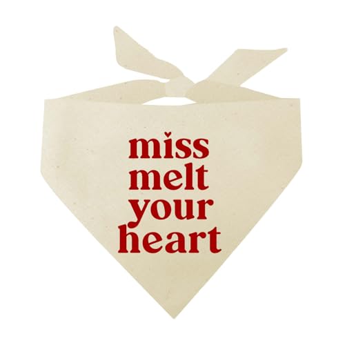 Miss Melt Your Heart Valentinstag Hundehalstuch (Natur, OS 1199) von Tees & Tails