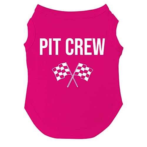 Pit Crew Hunde-T-Shirt, Größen für Welpen, Spielzeug und große Rassen, Hot Pink, Größe S 49 von Tees & Tails